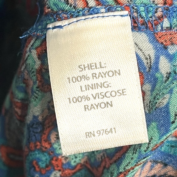 J. Jill Women’s Size L Coastal Ruffles Sleeveless Midi Dress Blue Paisley - Picture 5 of 9